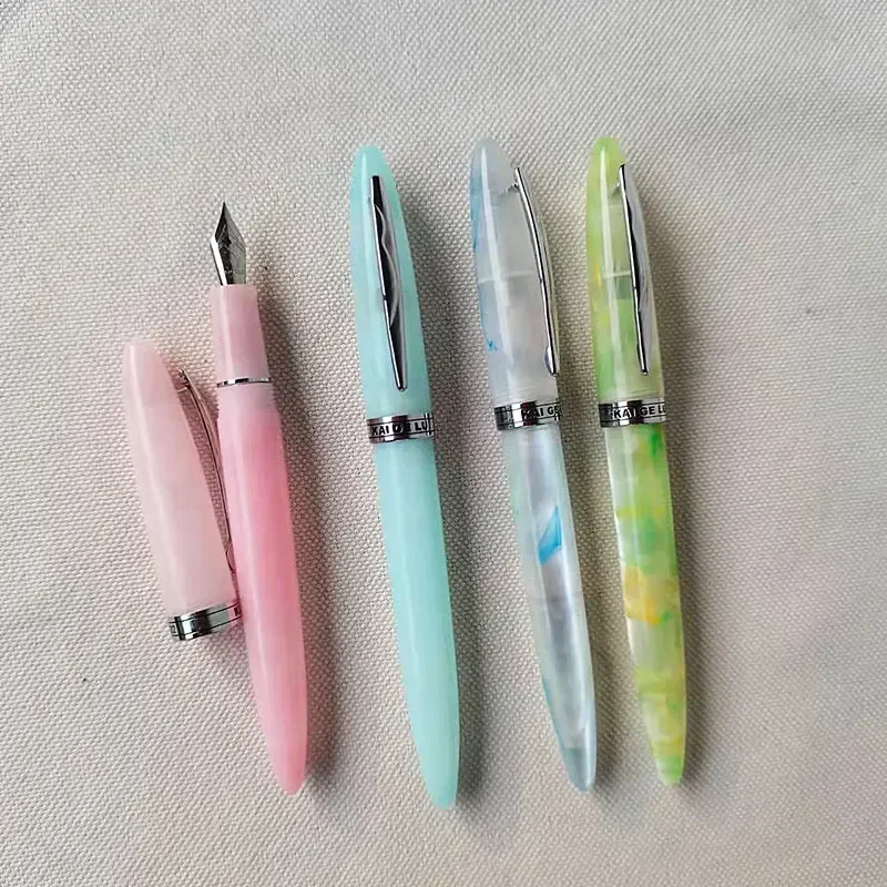 New Kaigelu 222 Celluloid Green Fountain Pen Beautiful Patterns Iridium EF/F/M Nib Pen Writing Office Business Ink Gift Pen