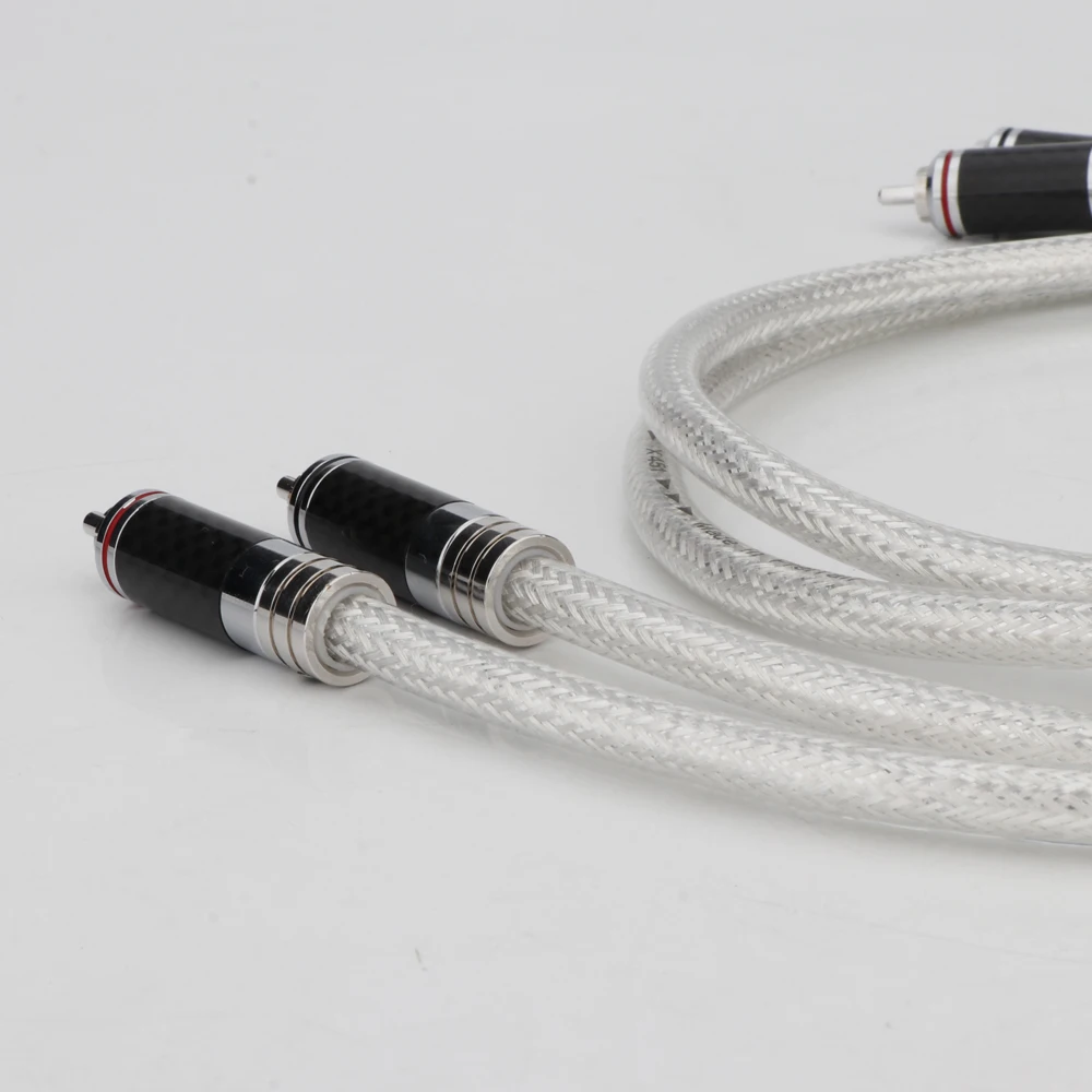 Paar Reines Silber RCA-Kabel Sterling Silber Signalkabel Kohlefaser XLR-Kabel Verbindungskabel Audio-Kabel PSS Reines Silber – Detail 14
