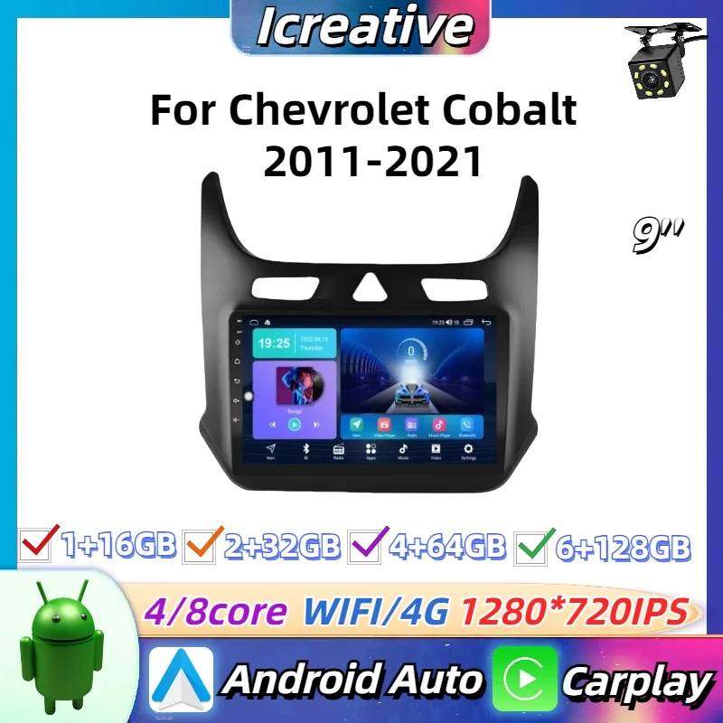 

Android Car Radio For Chevrolet Cobalt 2011-2021 Wireless Carplay Multimedia Player 9‘’ Screen 2Din Stereo Autoradio Navigation