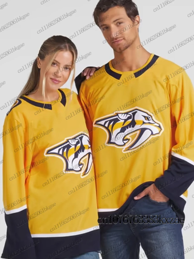 Autumn Winter New Ice Hockey Jerseys For Men Nashville Predators Hockey Jerseys Casual Sports Long Sleeve Tees Women Man Jerseys