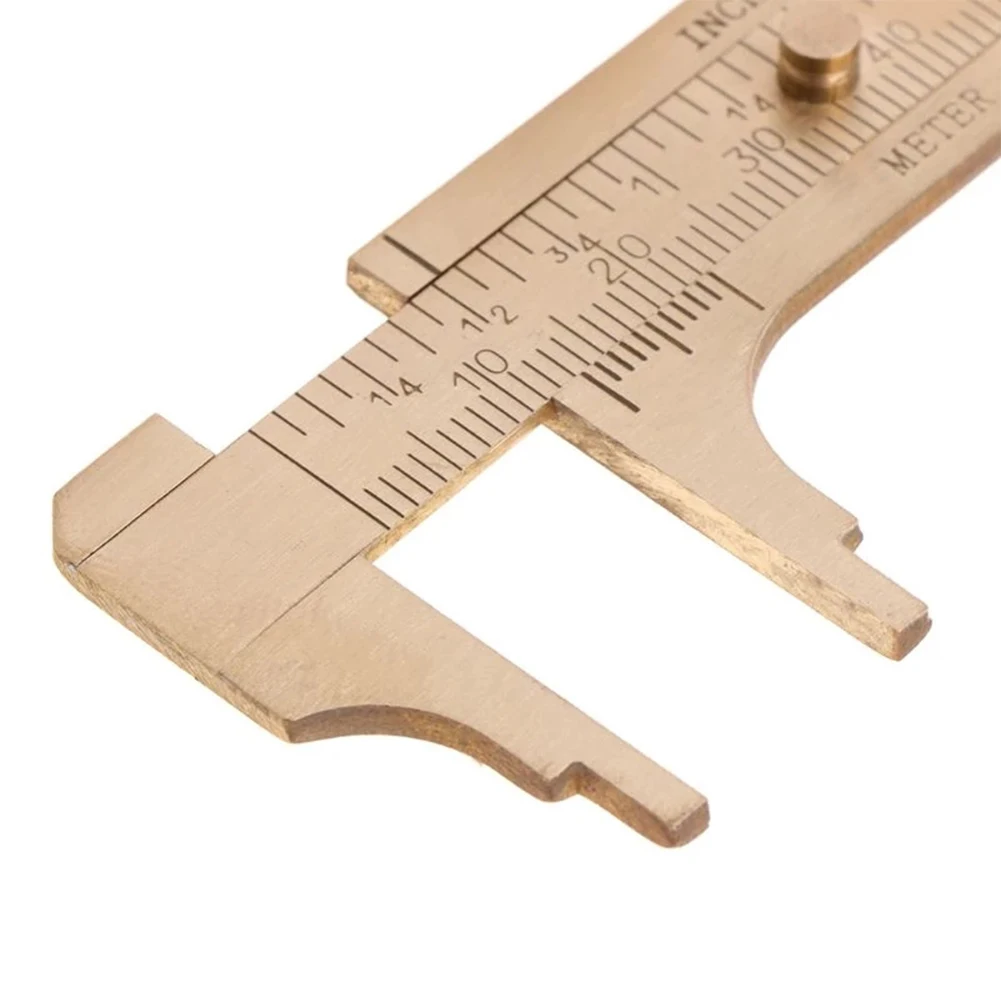 Vernier Caliper Ruler Tools 3.25inch 80mm Brass Double Scale Gauge Pocket Ruler Sliding Vernier Caliper Hot Sale
