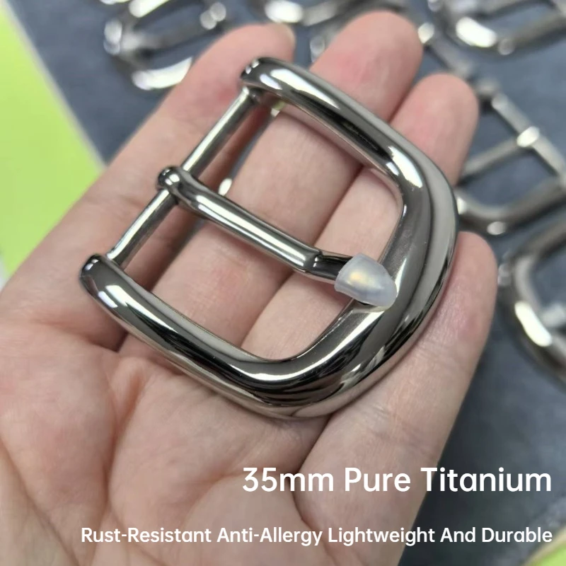 

3.5cm Pure Titanium Belt Pin Buckle Unisex Polished Belt Head Buckle Casual Jeans Pants Ultra-Light Hypoallergenic Belt Buckle