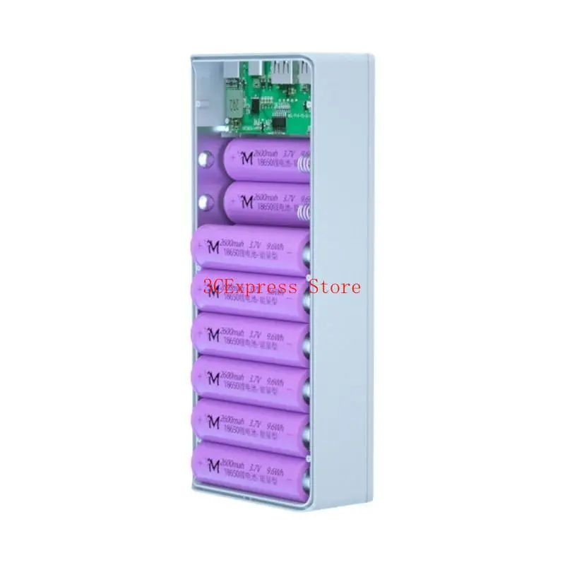for Shell LCD QC3.0 PD 16x18650 بطارية للحالة 5W/10W Wireless Char