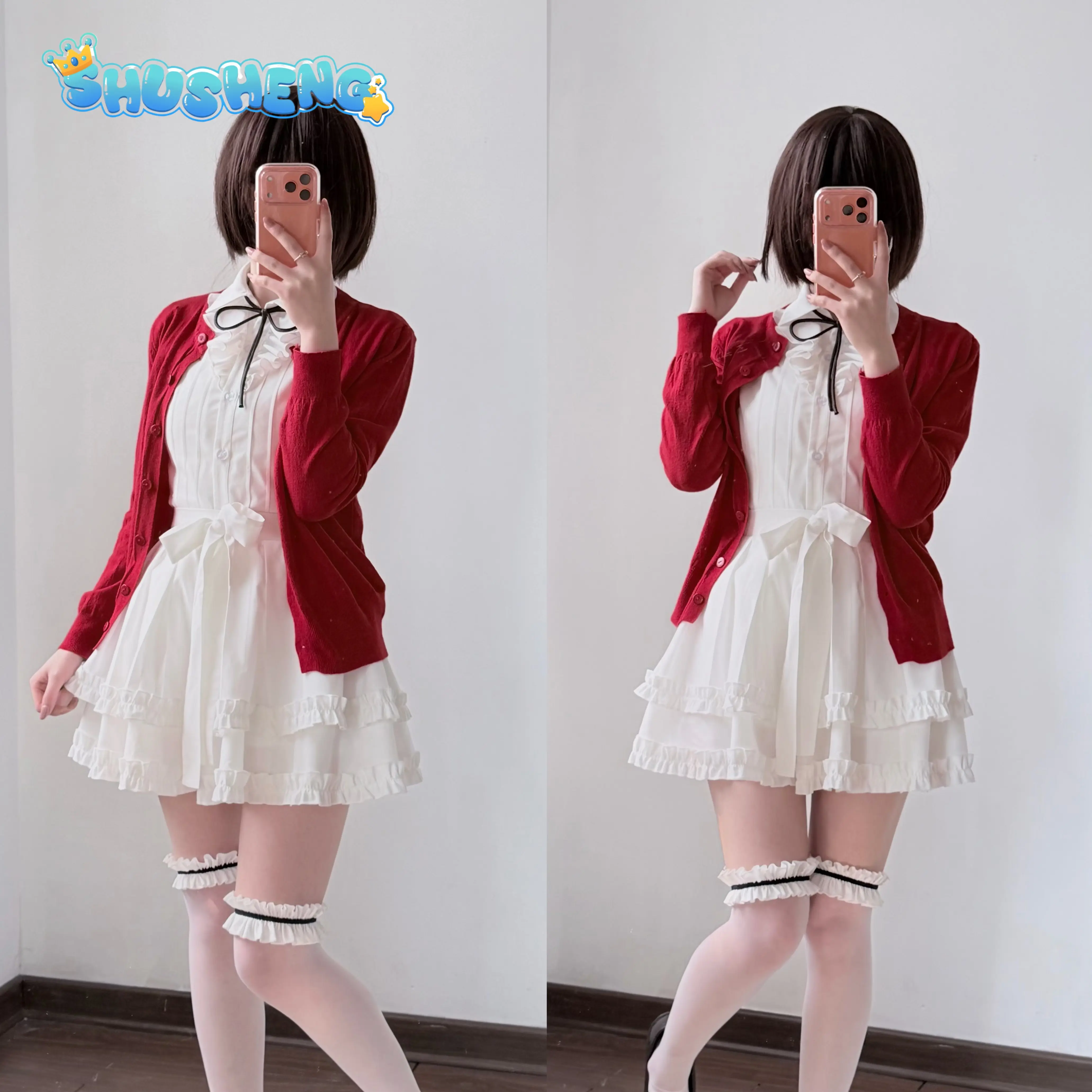 Disfraz de Cosplay de Megumi Kato Saekano: Cómo criar a una novia aburrida, vestido blanco dulce para mujer, abrigo, calcetines, uniforme nuevo de Halloween