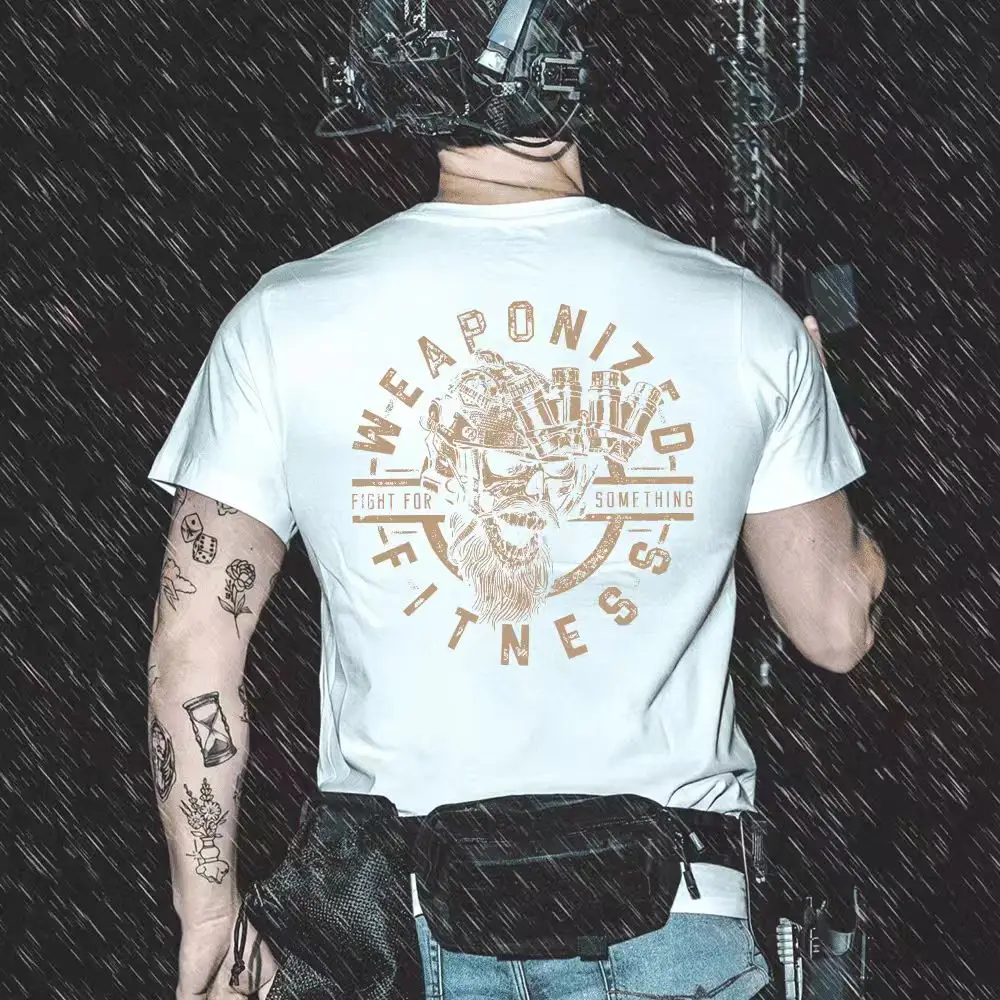 العصرية العلامة التجارية التكتيكية قصيرة الأكمام تي شيرت Y2K الرجال 2025 الصيف نمط جديد عسكري متحمس مطبوعة قطنية عالية الجودة القطن الخالص