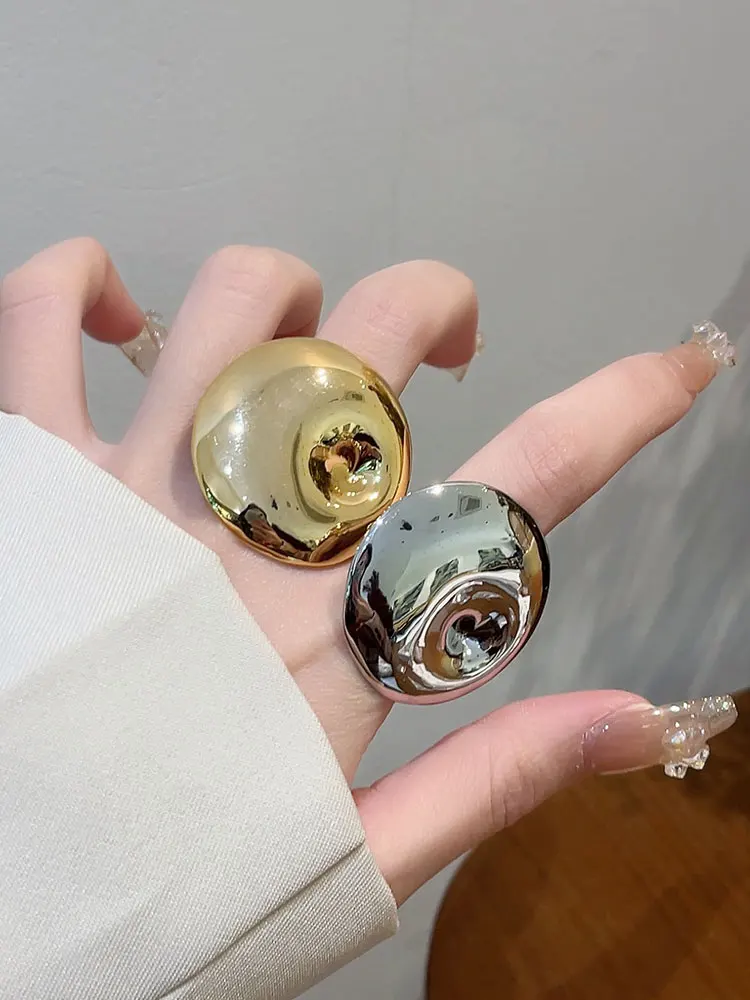 

Exaggerated Personali Couple Open Ring Water Ripple Design Luxury Feel Light Weight Fre out Faion Jewelry Accory