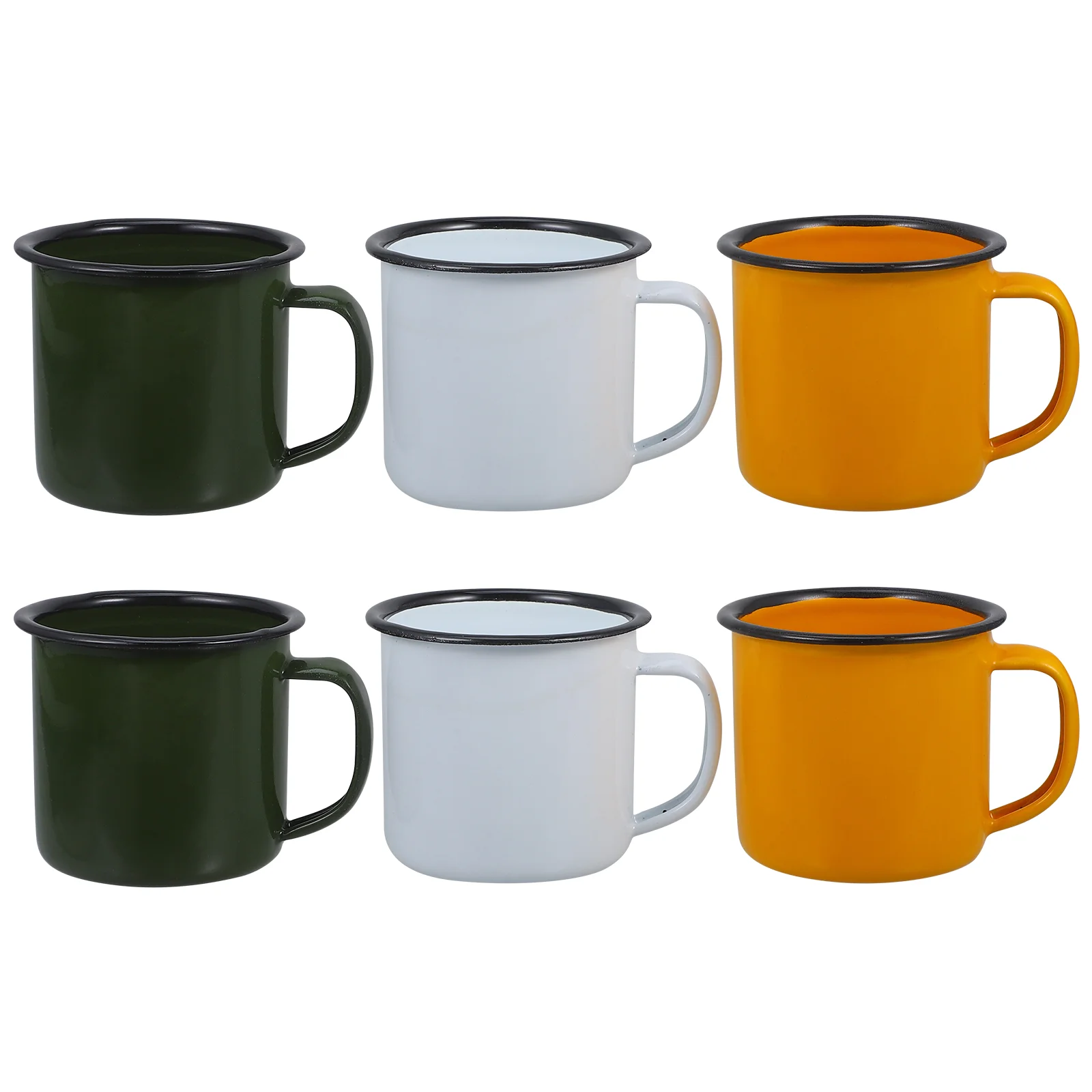 

6 Pcs Retro Enamel Cup Espresso Ground Coffee Tea Mug Outdoor Water Travel Home