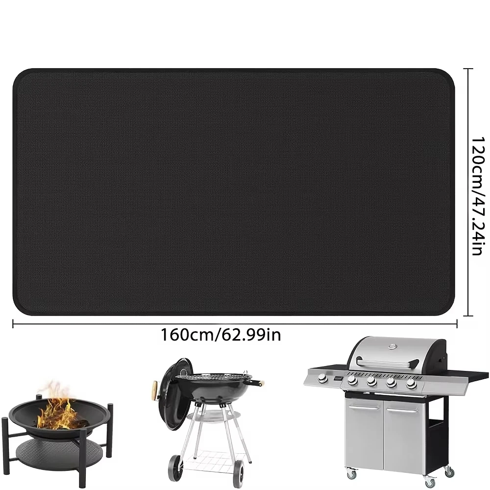 NONE Outdoor-Grillunterlage zum Schutz von Holzböden, hitzebeständige Feuerstellenmatte, flammhemmende Unterlage 3