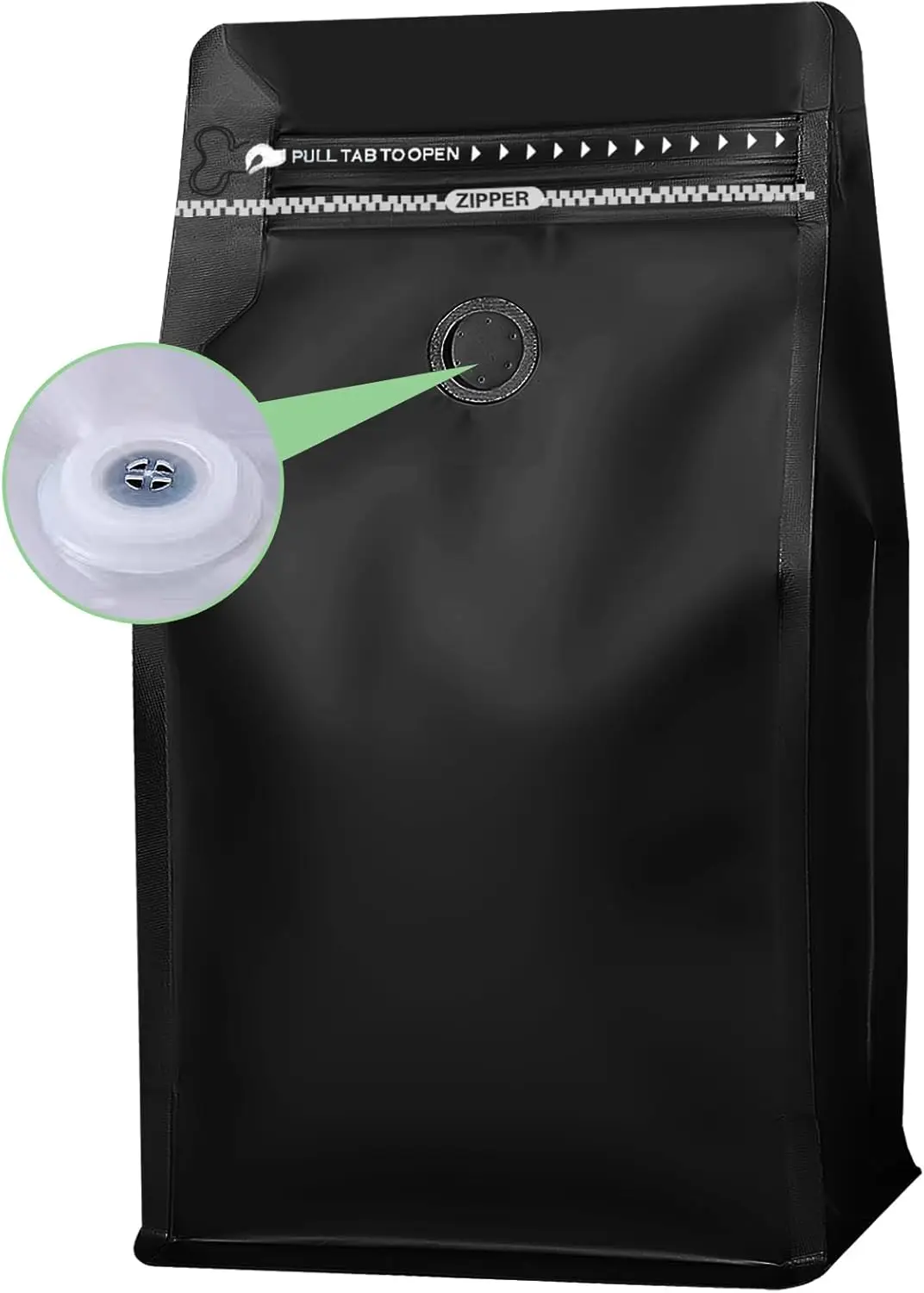 Paquete de 50 Bolsas de Café de Fondo Plano de 12 oz con Válvula, Bolsas Reutilizables con Cierre Hermético para el Hogar o la Tienda