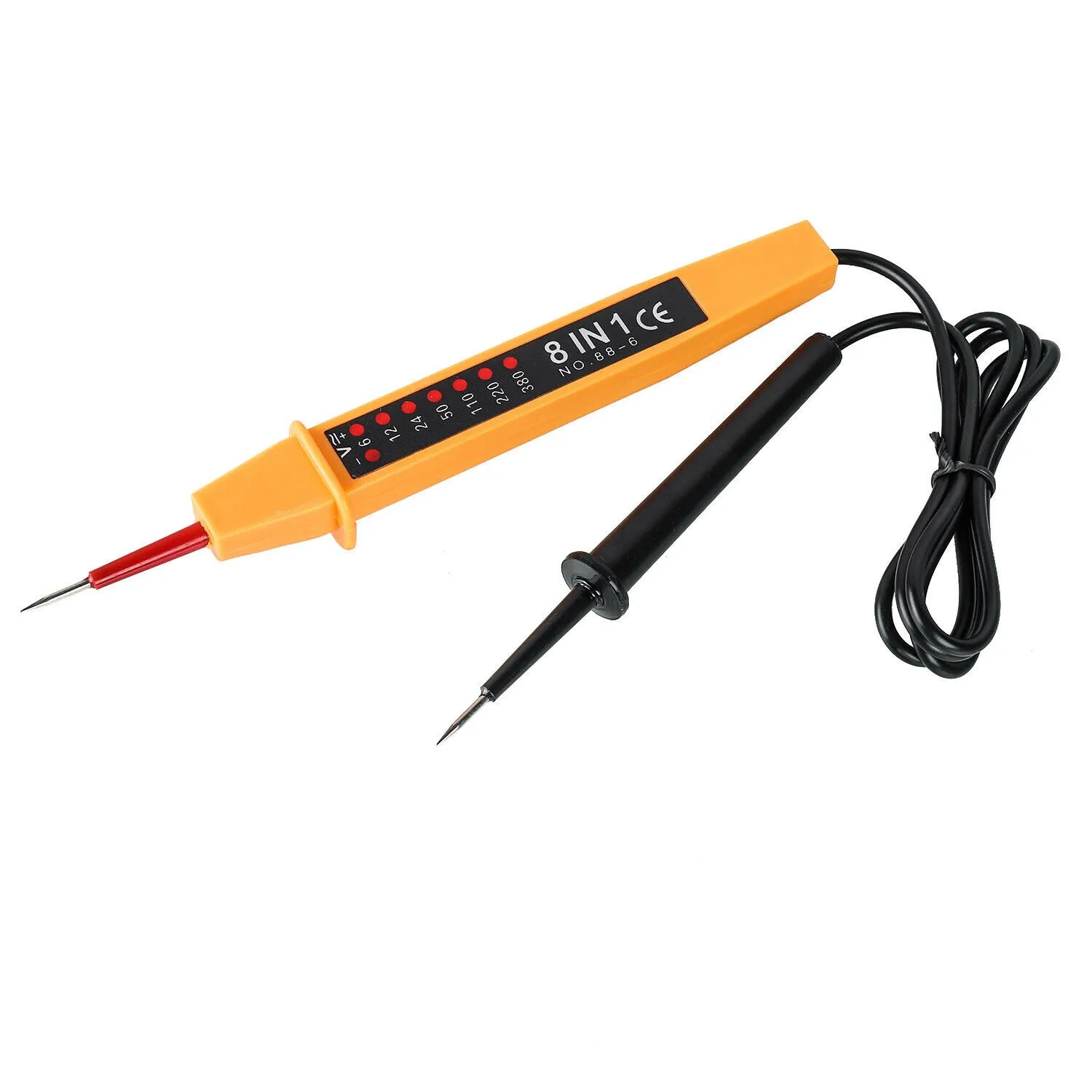 8-In-1 Voltage Tester AC/DC 6-380V Auto Electrical Pen Detector Induction Display With LED Light For Electrician Testing Tool