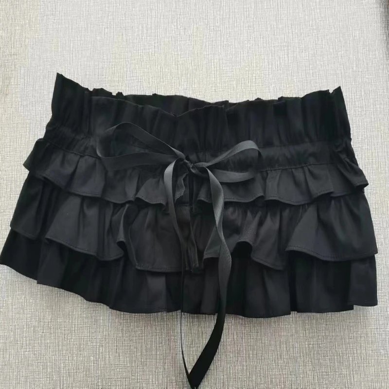 E15F Verstelbare multi -lagen kanten kanten afneembare kraag voor blouses -jurken Vintage mode -accessoire in zwart