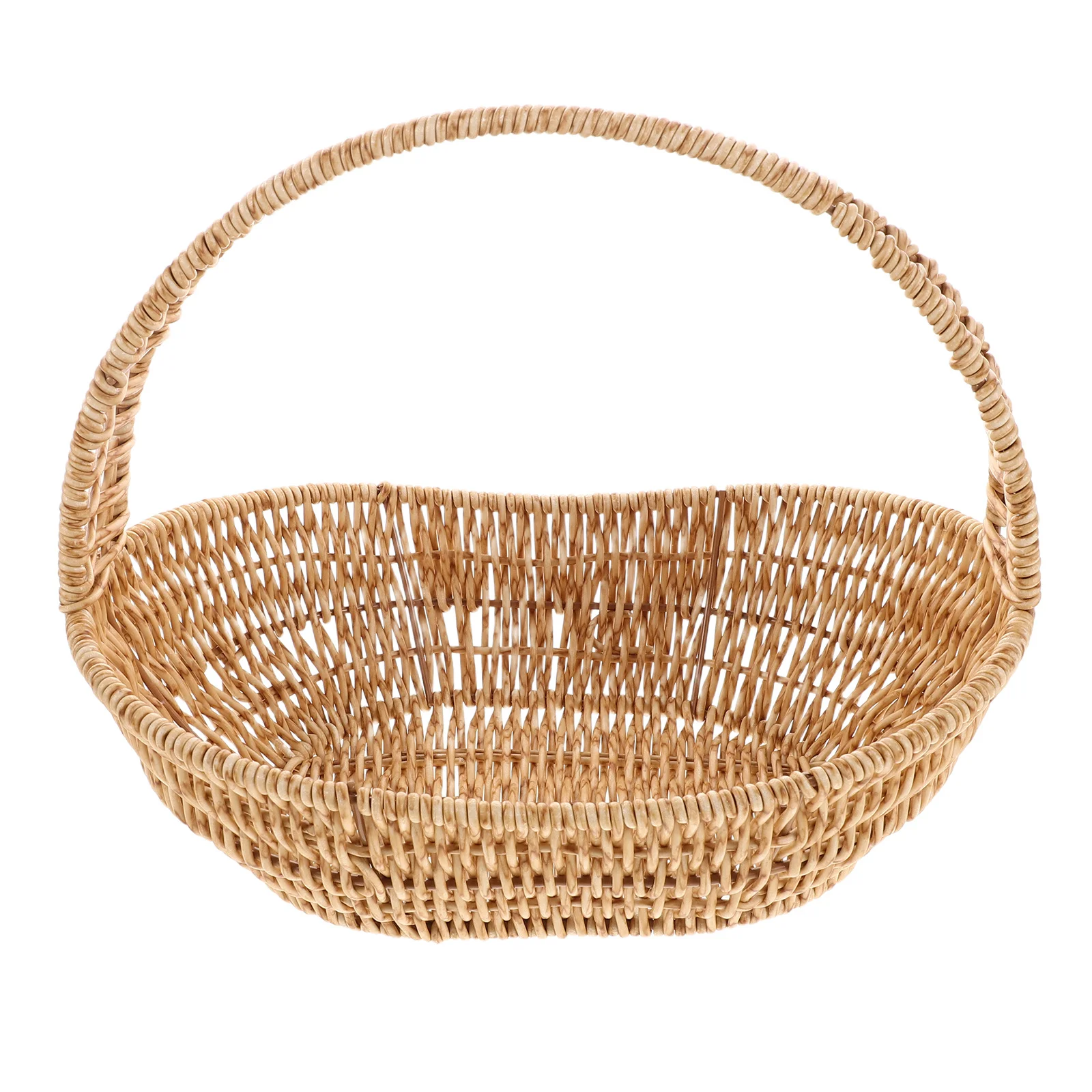 

Imitation Rattan Flower Basket Portable Hand Woven Storage Container for Wedding Party Favor Table Centerpiece Sundries Decor