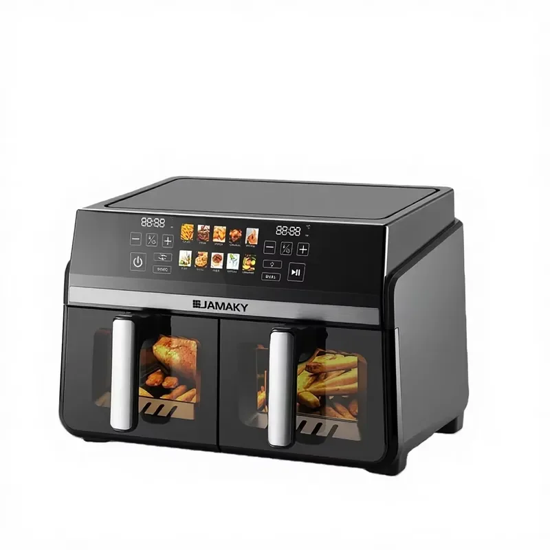 Professional Electric Dual Zone Air Fryer 3000W 12L Plastic With 10 Preset Menus And Color LED Display For Hotel Use