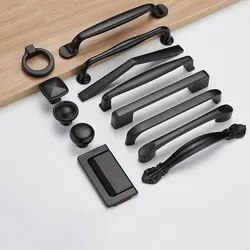 Black Kitchen Wine Cabinet Door Handle Bedroom Dresser Wardrobe Drawer Knob Children's Room Furniture Decoration Handle