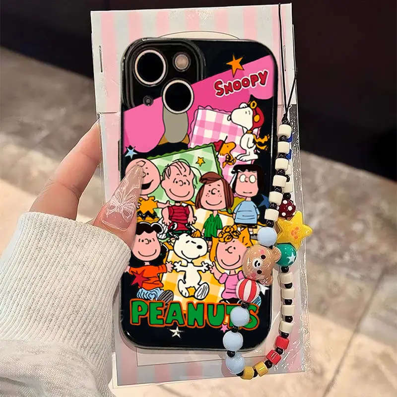 Snoopy anime cartoon mobile phone case suitable for 15promax141312/11 female iphonexs xr 8plus soft mobile phone protective case