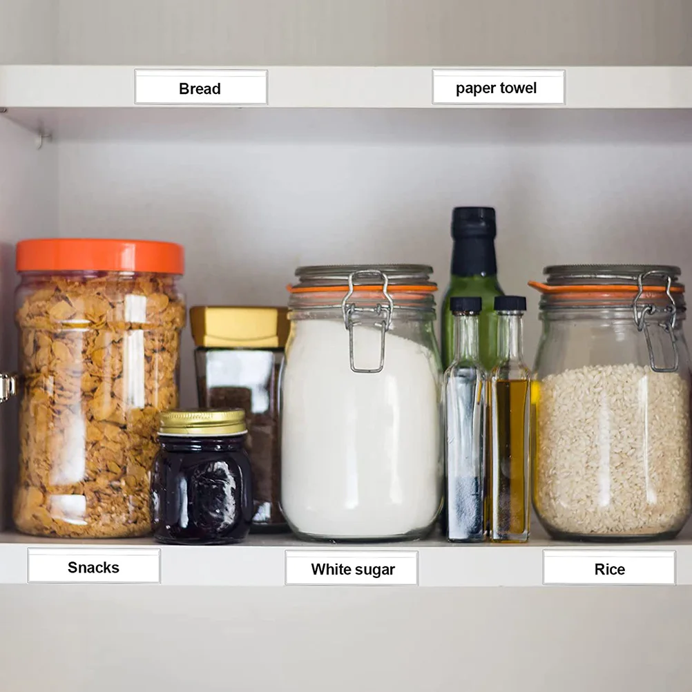 4 Sheets Clear Self Adhesive Label Holders Waterproof Pouches for Index Cards Office School Use Label Holders for Storage Bins