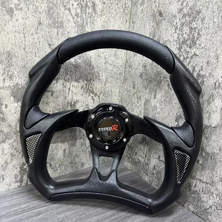 Car Modified Steering Wheel Pvc Semi-circle Racing Drift General Carbon Fiber Blade PU Athletic 13 14 Inch Steering Wheel