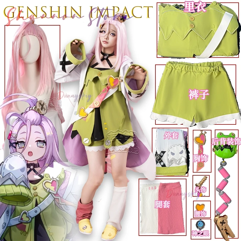 Aino Cosplay jeu GenshinImpact Aino Cosplay Costume tenue robe femmes Halloween Animation fête perruque chaussures accessoire