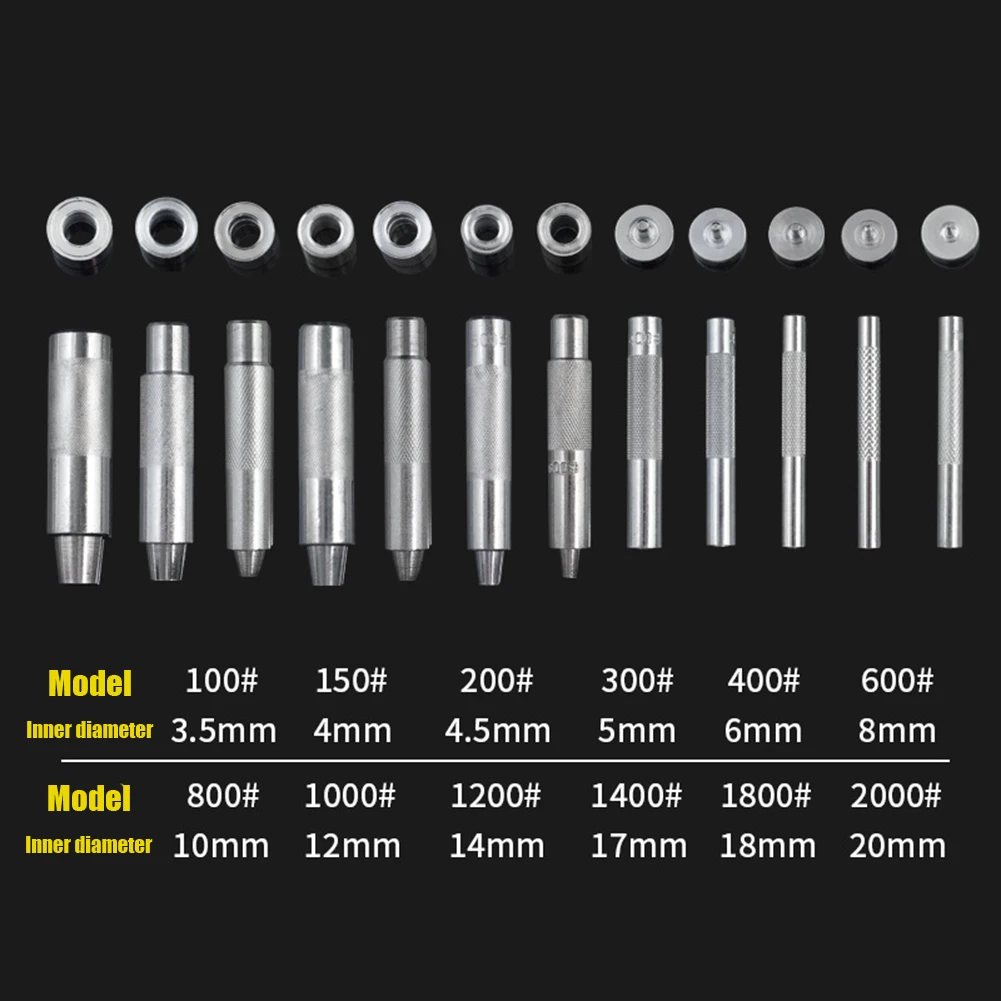 1 zestaw oczka wycinak zestaw żelaznych wykrojnik otworów oczków z szeroką gamą rozmiarów do skórzanych do odzieży typu diy i banerów