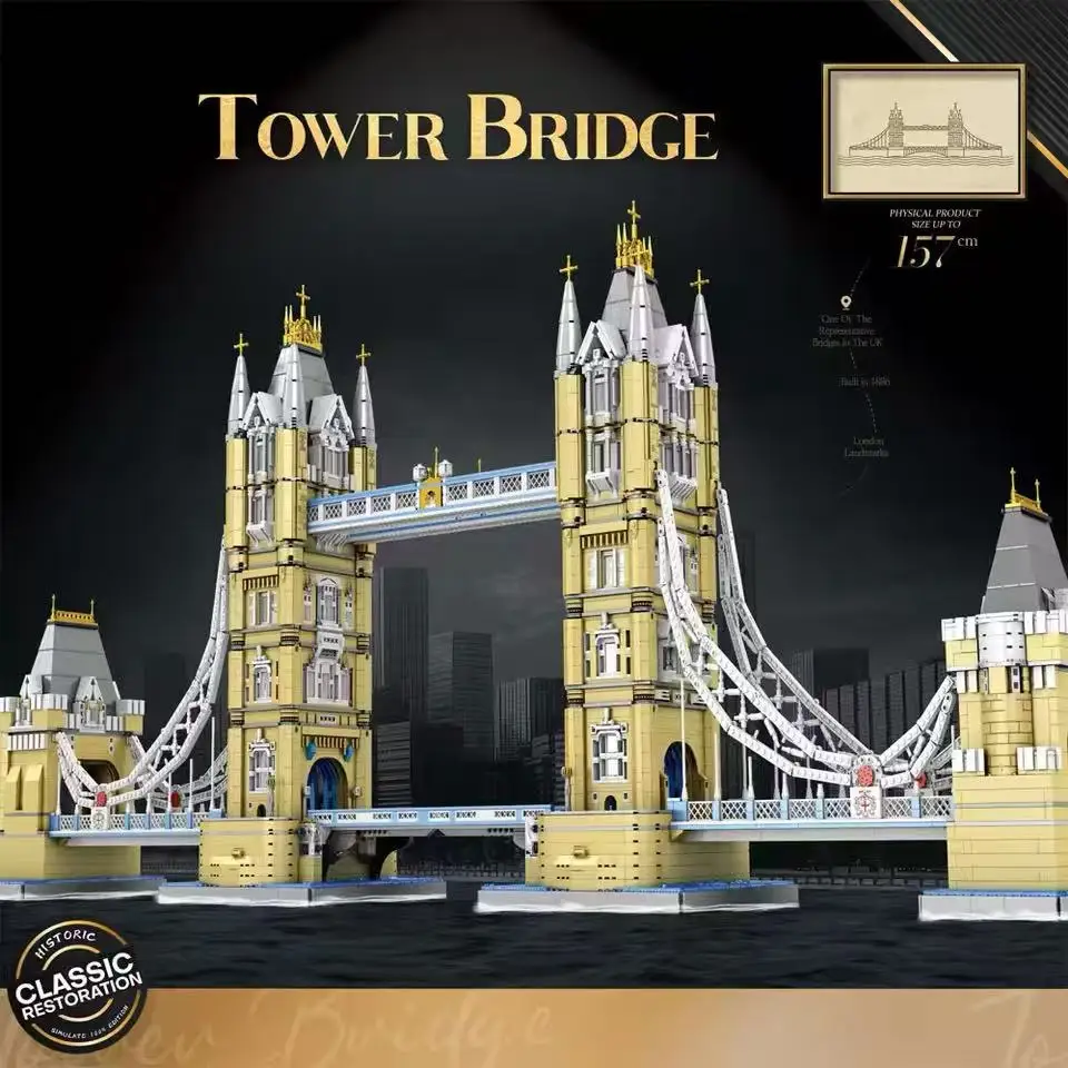 

MOC Famous Architecture London Tower Bridge City Building Blocks Bricks Assembling DIY Toys for Kids Adult Christmas Gift Set