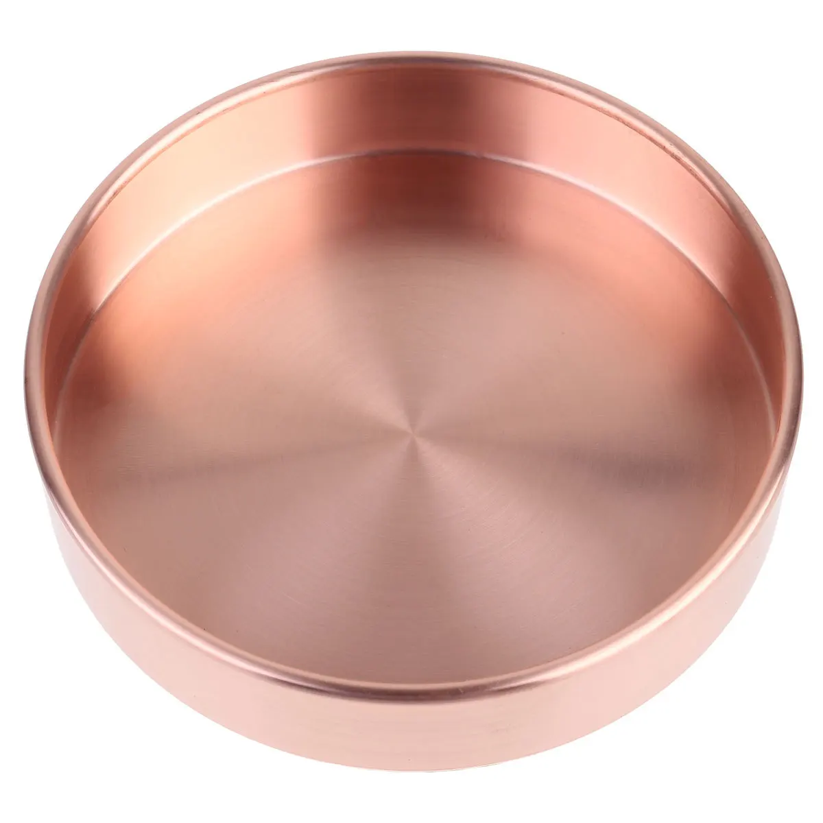 Edge Rose Golden 14cm Round Copper Jewelry Plate Storage Dish Organizer for Rings Necklaces Earrings Bracelets Valentines Day