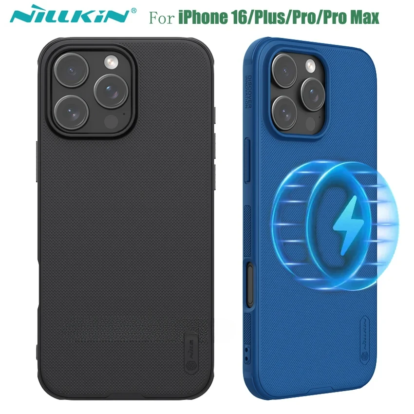 Nillkin For iPhone 16 Pro /Pro Max MagSafe Case Frosted Shield Pro Magnetic Case Soft TPU Frame PC Cover For iPhone 16 / 16 Plus