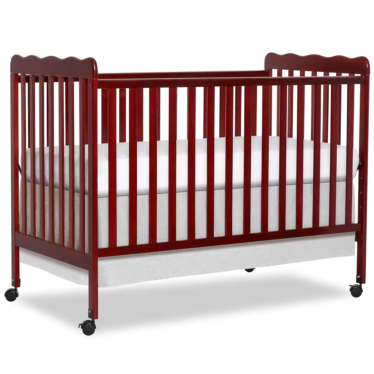

Carson Classic 3-In-1 Convertible Crib In Cherry Greenguard Gold & Jpma Certified Baby Crib, Comes With Locking Wheels, Coverts