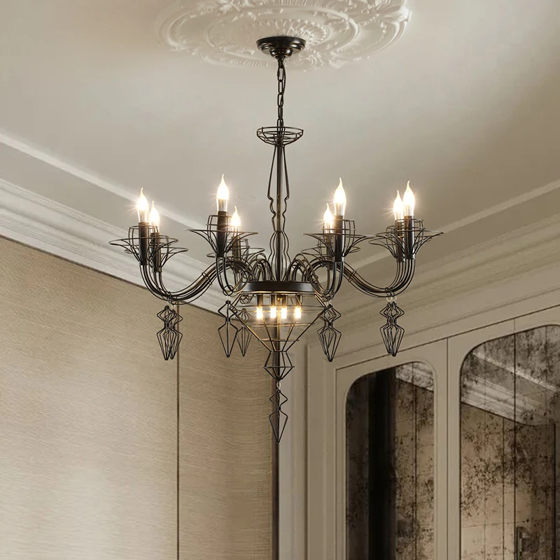 French line lamp living room baroque chandelier designer high sense of art personality retro bedroom room lamps
