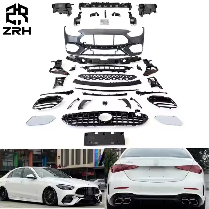 

Автомобильный бампер для Benz C-class W206, обновленный комплект кузова C63 AMG, решетка переднего бампера, задний бампер