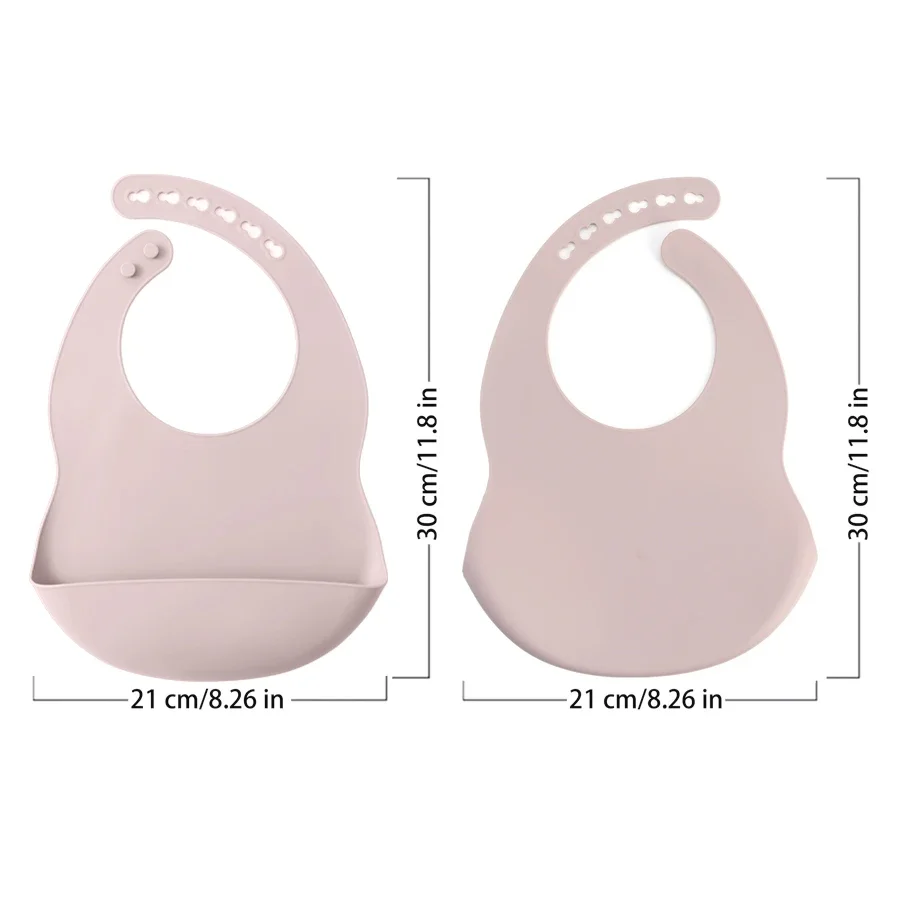 Bavoir en silicone imperméable pour bébé, serviette réglable, sans BPA, pour le rôt, pour apprendre bébé à manger, avec document solide, 2 pièces