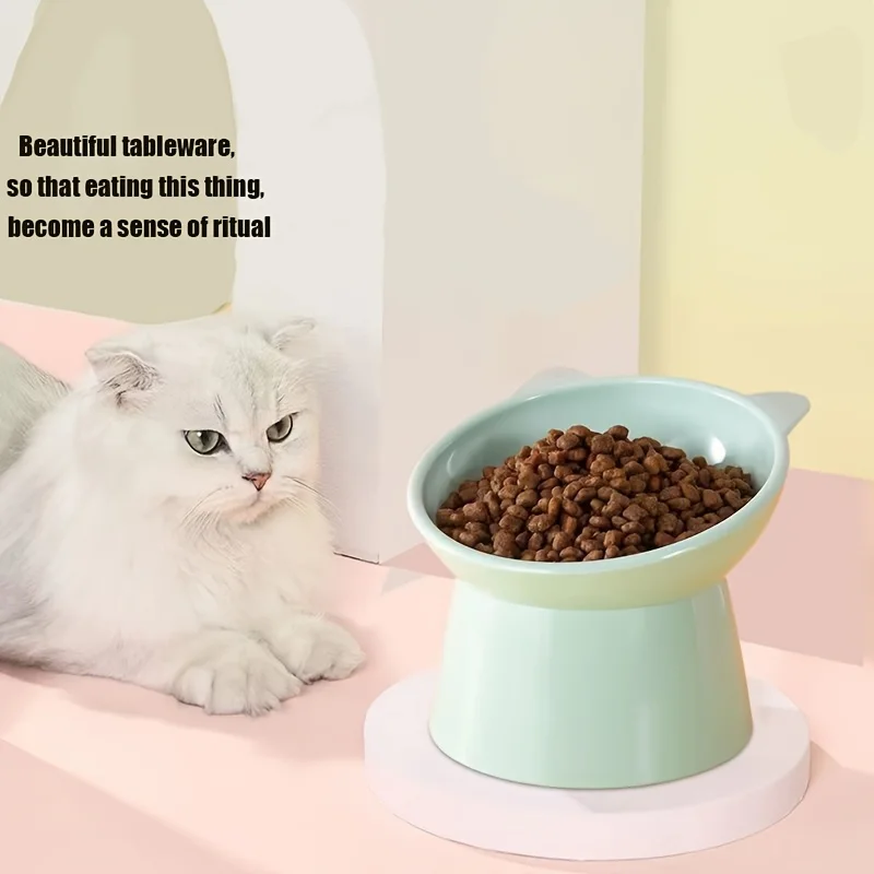 

Набор повышенных мисок для кошек 3-в-1 — сверхпрочная приподнятая кормушка с противоскользящим основанием и дизайном кошачьих ушей для домашних домов Multi-Cat, розовый/зеленый/синий