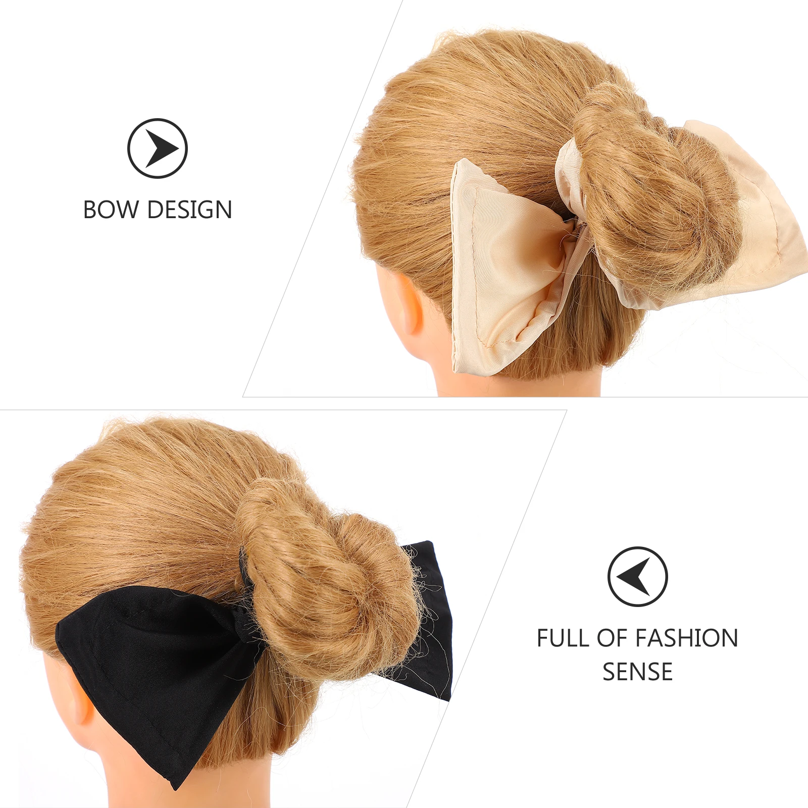 

2pcs Hairbands Styling Tool Premium Material Elastic Rotating Bowknot Headbands Black Beige Haircut Accessories Woman