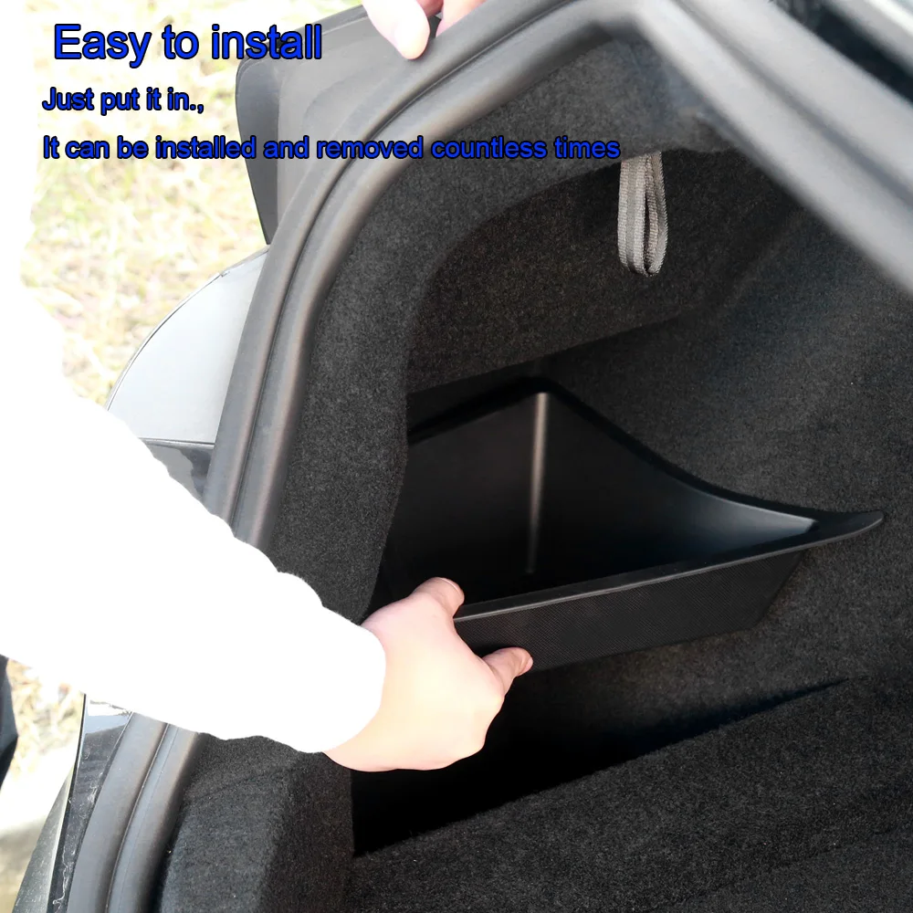 

Car Trunk Side Storage Box For Tesla Model 3 Highland Hollow Cover Organizer Flocking Mat Partition Board Stowing Tidying