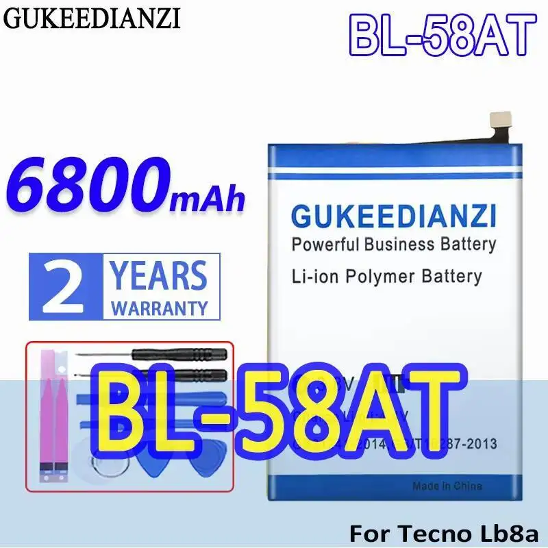 

Аккумулятор мобильного телефона 6800 мАч BL-58AT для Tecno Lb8a Надежная замена премиум-класса