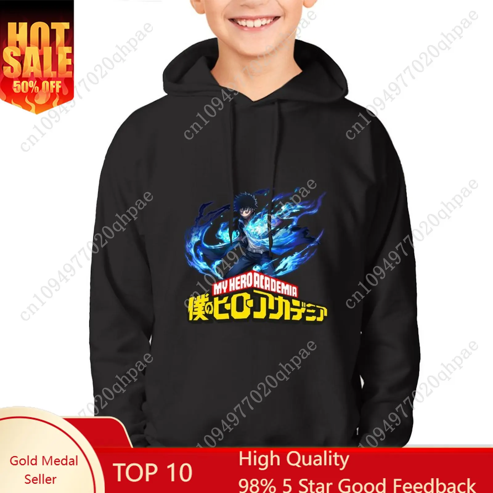 

Толстовка с капюшоном My Hero Academia Dabi для мальчиков и девочек, детская хлопковая термокофта, легкая дышащая толстовка на заказ, весенне-осенние топы