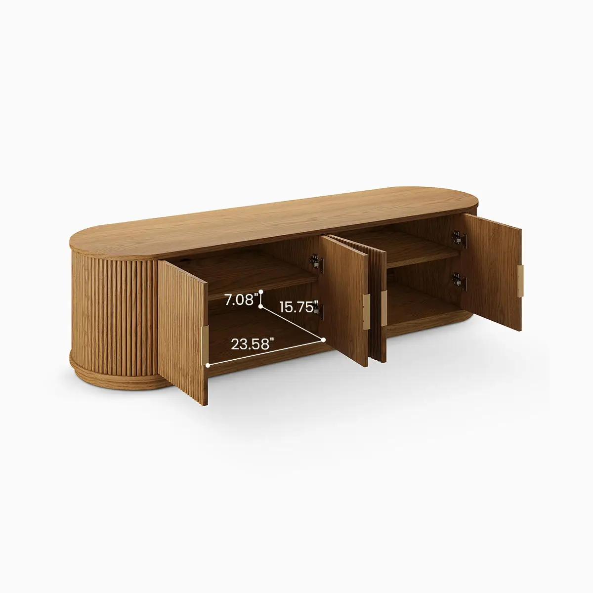 Modern Wooden Coffee Table TV Cabinet with Iron Legs Floor Standing Media Console Household Furniture Wholesale