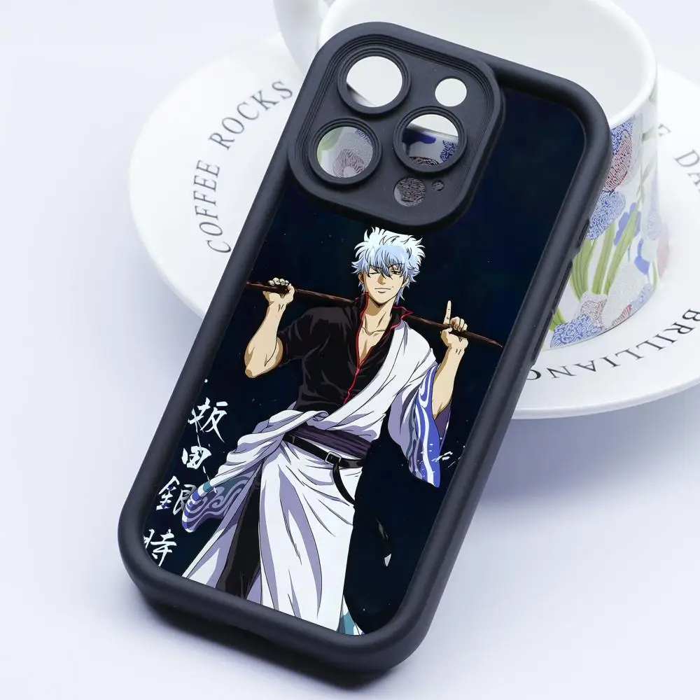 

Gintama Sakata Gintoki Phone Case for iPhone 17 16 15 14 13 12 11 Air Pro Max Plus Black Soft TPU Shockproof Cover