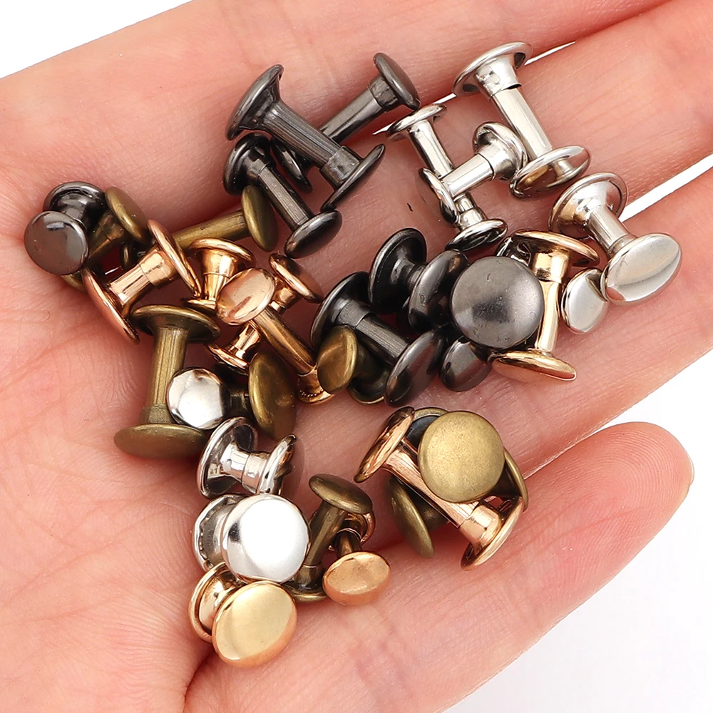 50 Sets Metall-Doppelkopf-Rundnieten, Nieten, Nagelköpfe, Spikes für Lederarbeiten, Taschen, Gürtel, Kleidungsstücke, Hüte, Schuhe, Haustierhalsbänder, Dekoration – Detail 6