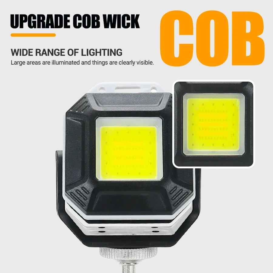 New Mini Portable Keychain LED Flashlight Type-c Rechargeable EDC Torch with Magnet 5 Modes Work Light Camping Pocket Lantern