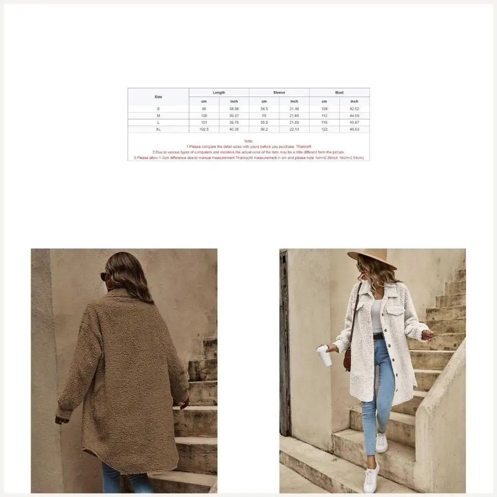 

Women Fuzzy Fleece Coat Winter Warm Faux Furs Open Front Cardigan Outwear