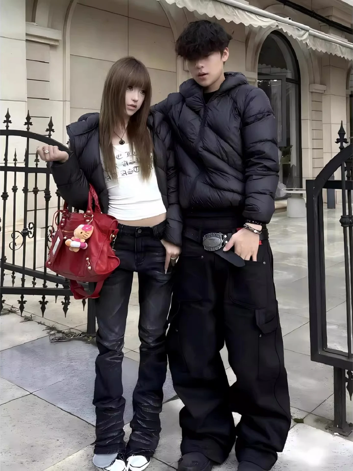 

Men's Thiened Winter down Jaet ey Ribbed Zipper ort American Sle Du Feather Warm Bread Coat Casual Outdoor Wear