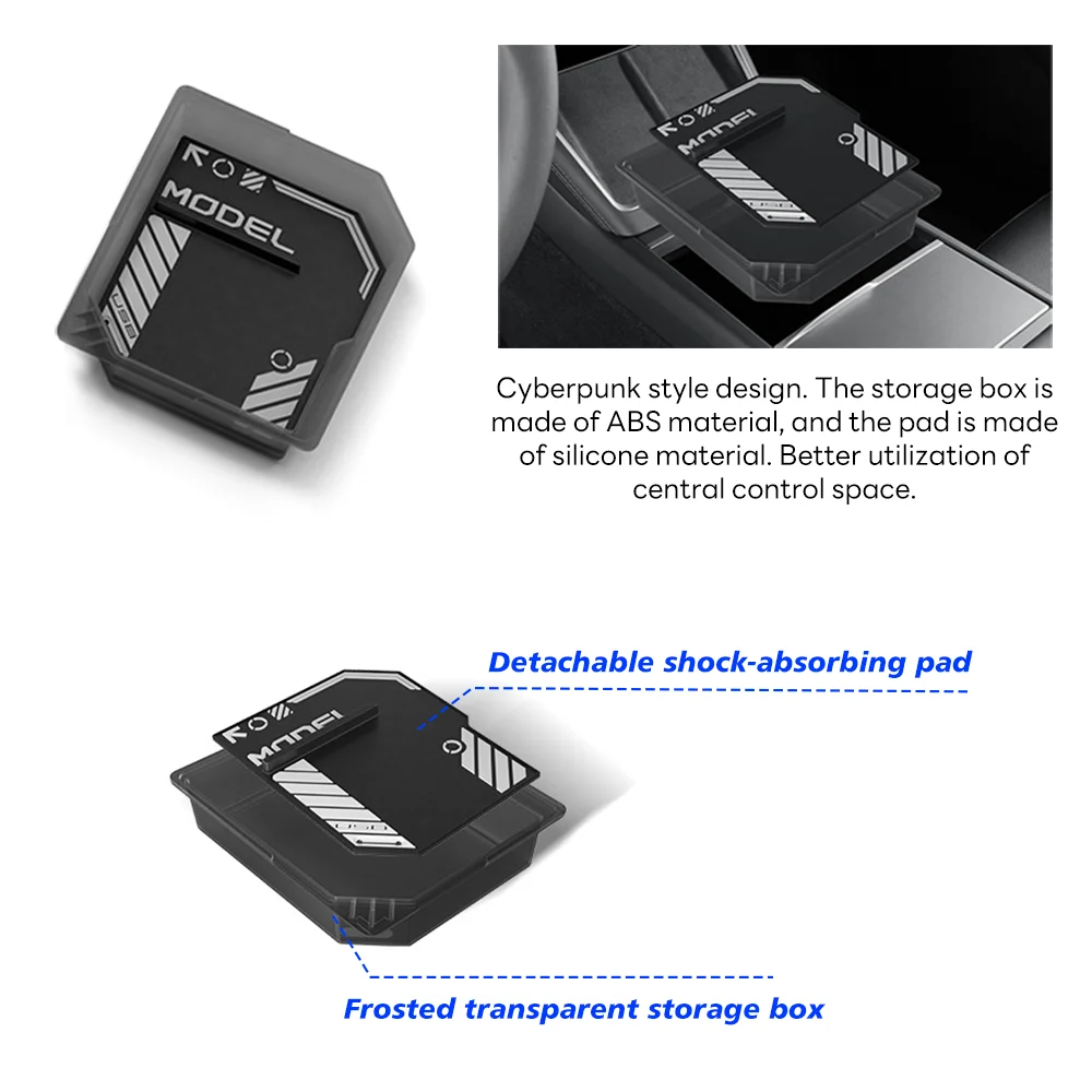 Für Tesla Neues Modell Y Launch Juniper ABS mit Silikon-Antirutschmatte Konsole & Armlehnen-Aufbewahrungsbox Oberer und Unterer Getränkehalter – Detail 19
