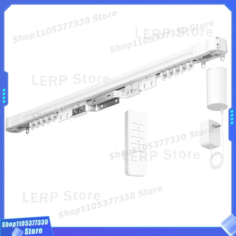 Smart Motorized Curtain Track System 3.2m Rail WiFi App Voice Remote Control Automatic Electric Drapery Rod Kit for Home