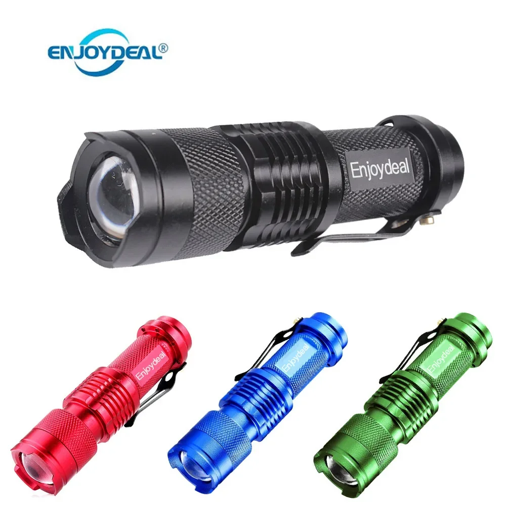 Mini Flashlight Zoomable 2000 LM ZOOM Tactical AA 14500 Battery Flashlight Torch Lamp Portable Lantern 3 Modes Dropshipping