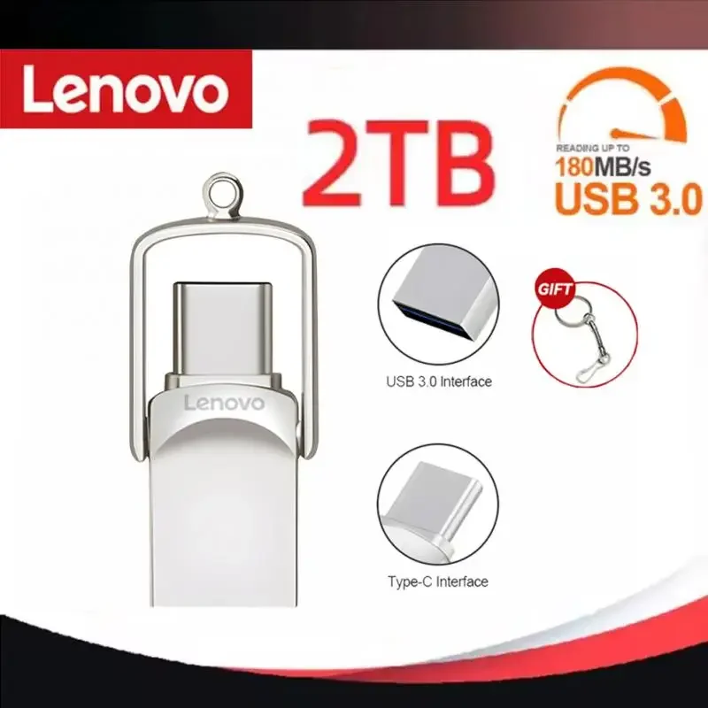 

Оригинальный USB флеш-накопитель Lenovo, флэш-накопитель USB стандарта U, высокоскоростной портативный накопитель USB объемом 1 ТБ, аксессуар