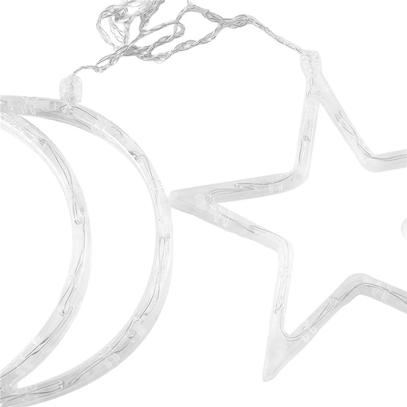

A76K 1 Piece Star Moon LED Fairy Curtain Garland String Light Plastic With 8 Modes Christmas For New Year Party Wedding Decorati