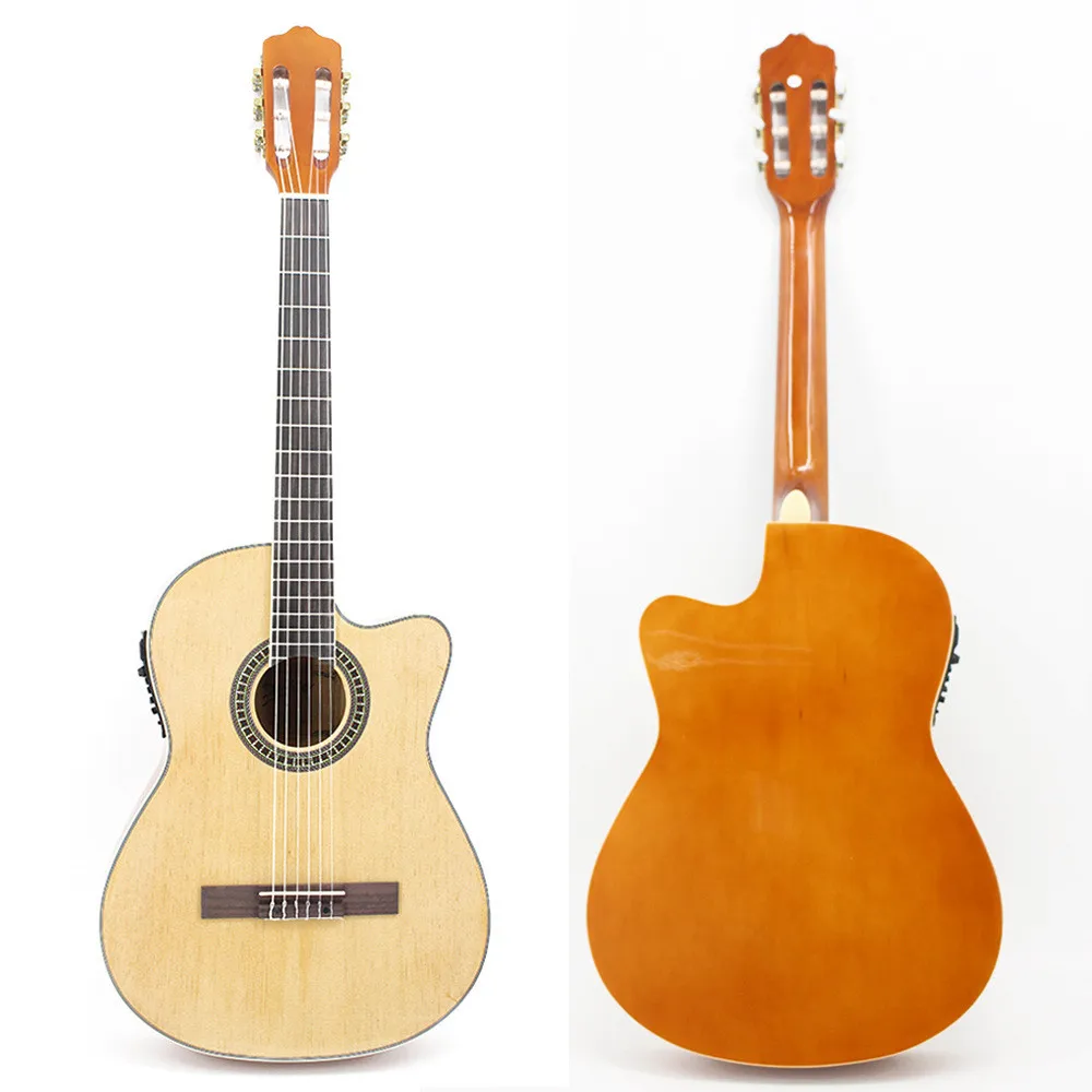 40 inch classical solid wood guitar beginner acoustic  with pickup rosewood fingerboard   