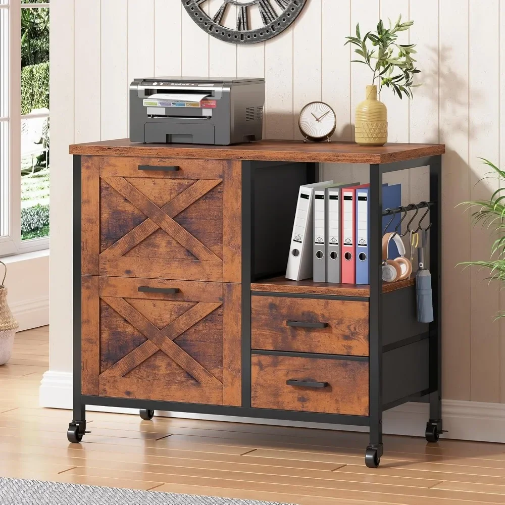 

4 Drawers Filing Cabinet, File Cabinet for Home Office fits Letter/Legal/A4 Size Hanging Files, Printer Stand with Storag