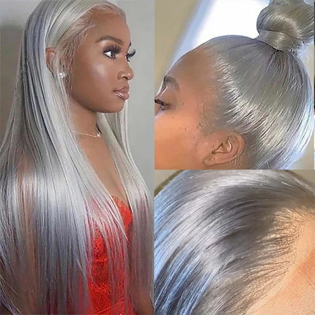 Grey lace front wig best sale