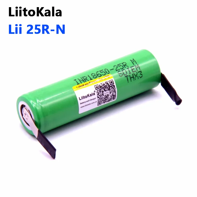 LiitoKala 18650 2500mAh Battery INR18650 25R 3.6 V Discharge 20A Dedicated Battery Power for + DIY Nickel 100% Original